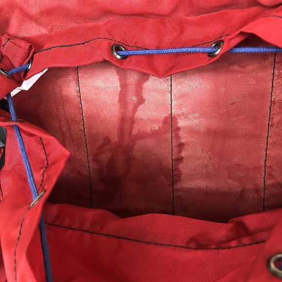 Vintage LL Bean Continental Rucksack Red Backpack Hiking Camping 90s #B155 - Picture 11 of 13